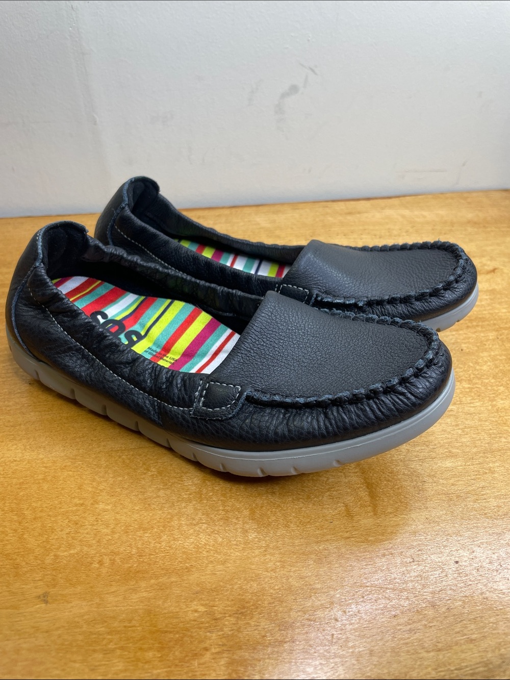 SAS Black Sunny Women's Slip-On Moccasin Loafers. Size 4M